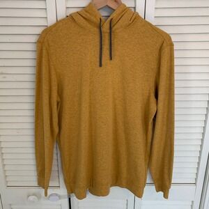 The Normal Brand Mens Mustard Yellow Heathered Pullover Hoodie Sweatshirt Size M